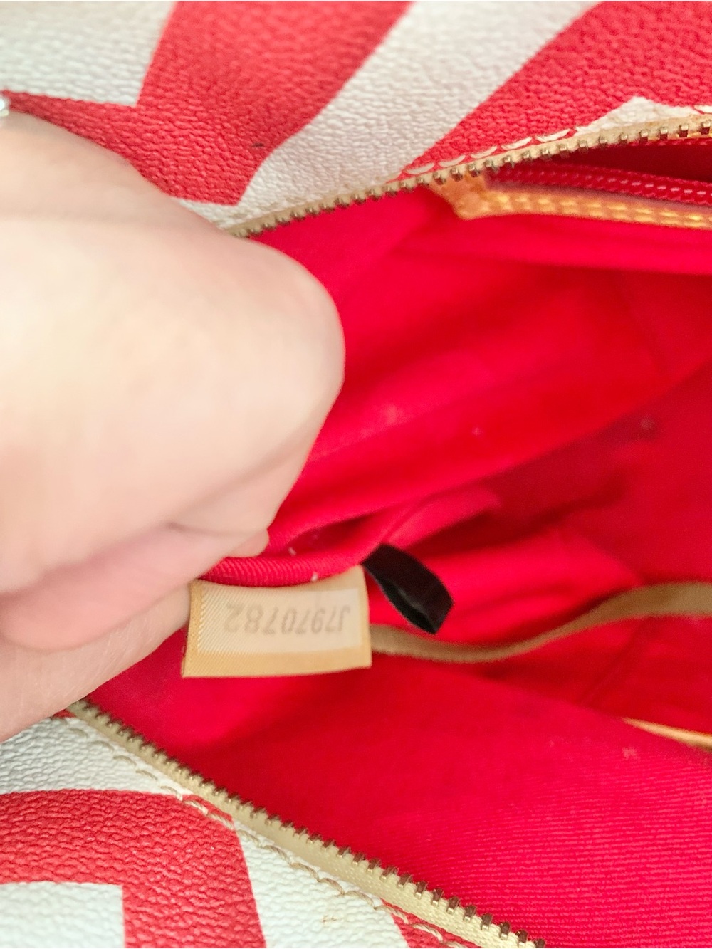 Dooney & Bourke Red Chevron Zip-Top Tote - Picture 10 of 14